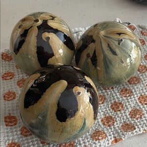 Gorgeous ceramic orbs decor boho brown grey blue-grey